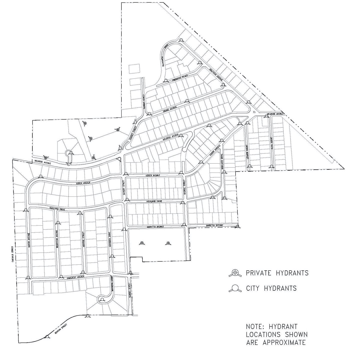 University Heights Fire Hydrant Map